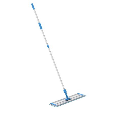 Gritt Commercial Premium Microfiber Floor Mop Kit, 24in, Blue/Silver, Flat Microfiber Mop Kit GRI100-24